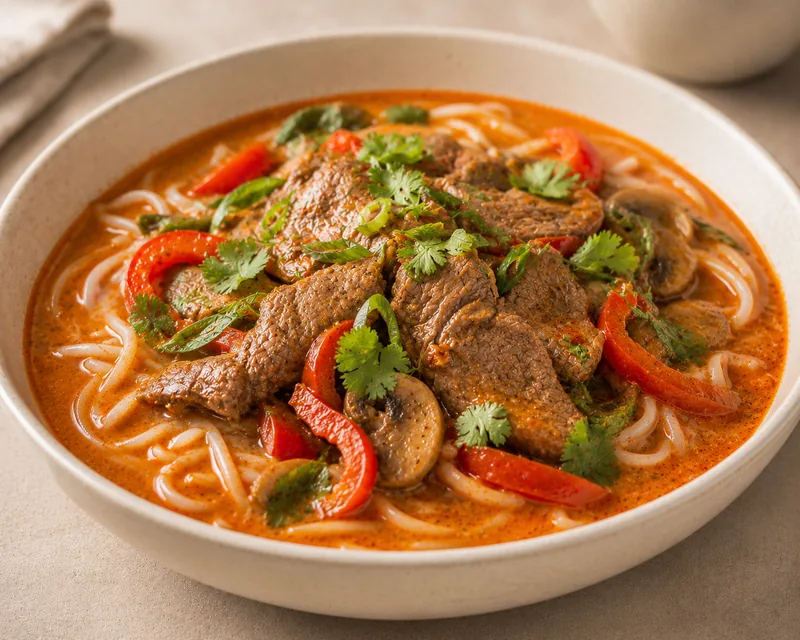 Red Curry Beef Noodle Bowl